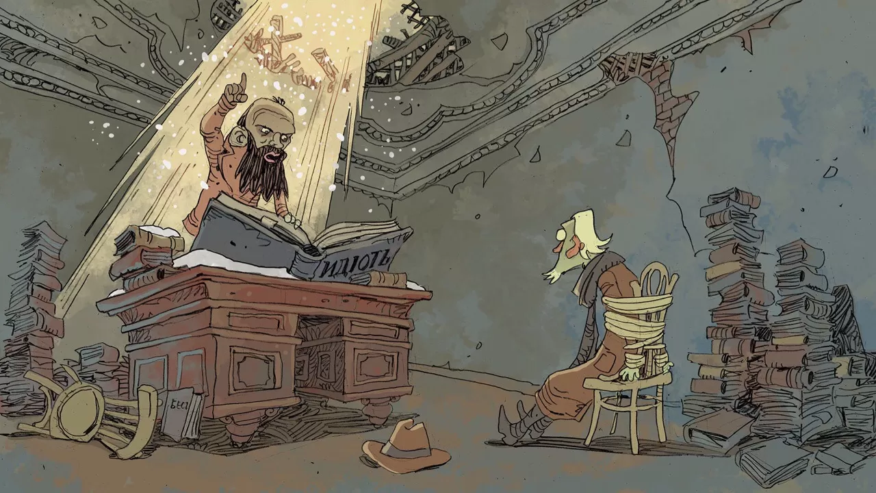 Кадры из мультипликационного клипа, художник Константин Комардин